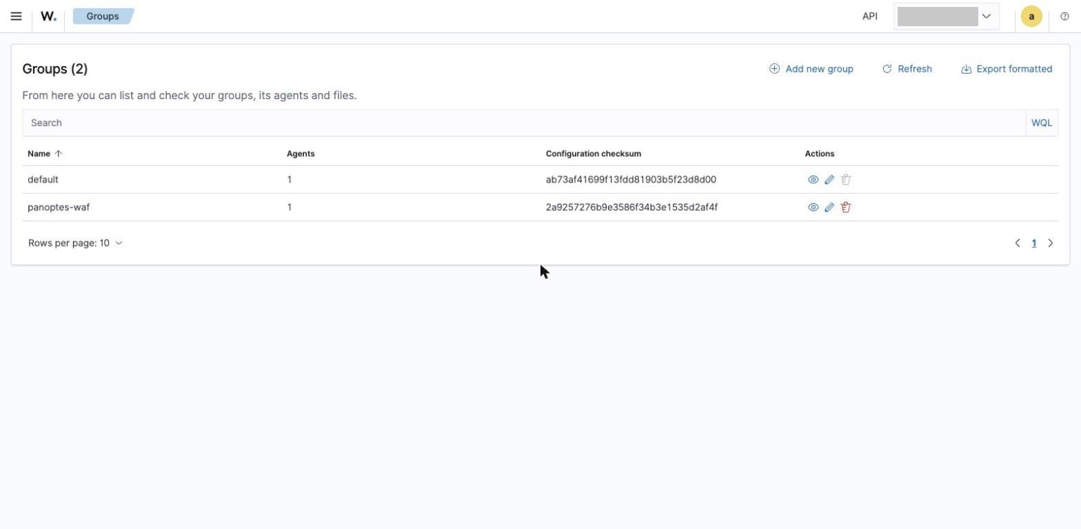 Groups — default, panoptes-waf