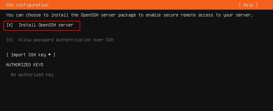 SSH 설정 — OpenSSH server 설치