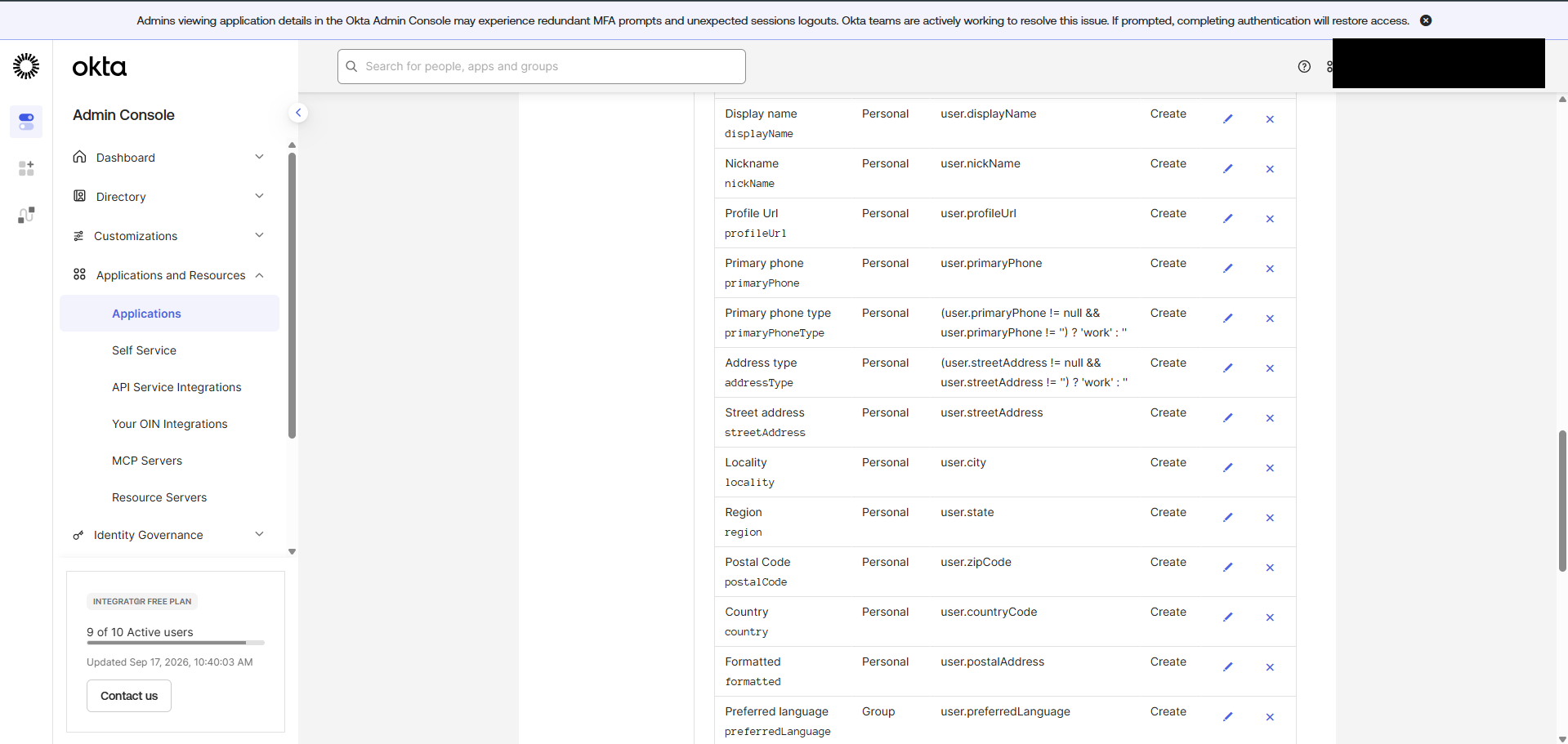 Attribute Mappings — Apply on 기본값 Create (2)