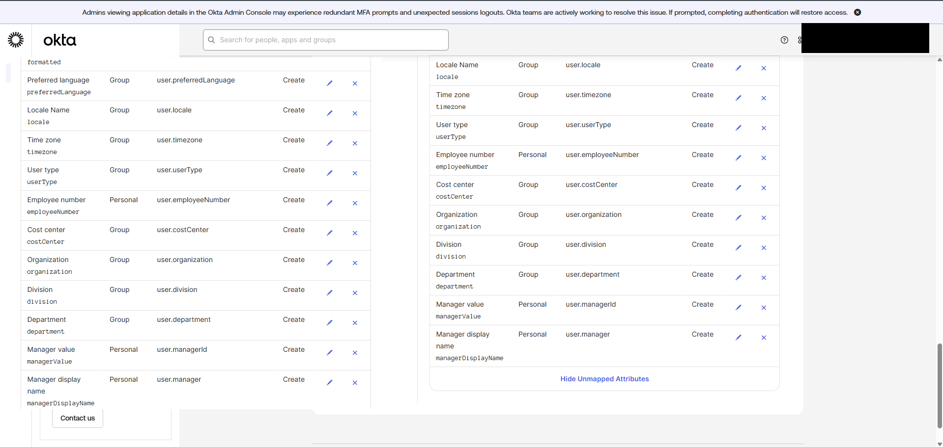 Attribute Mappings — Apply on 기본값 Create (3)