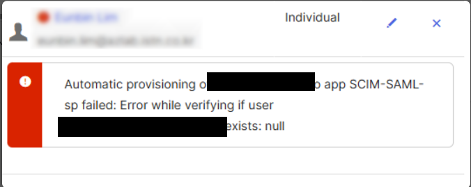 죽은 터널 URL 상태의 프로비저닝 오류 — verifying if user exists: null