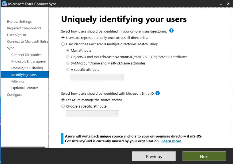 Uniquely identifying your users — 기본값