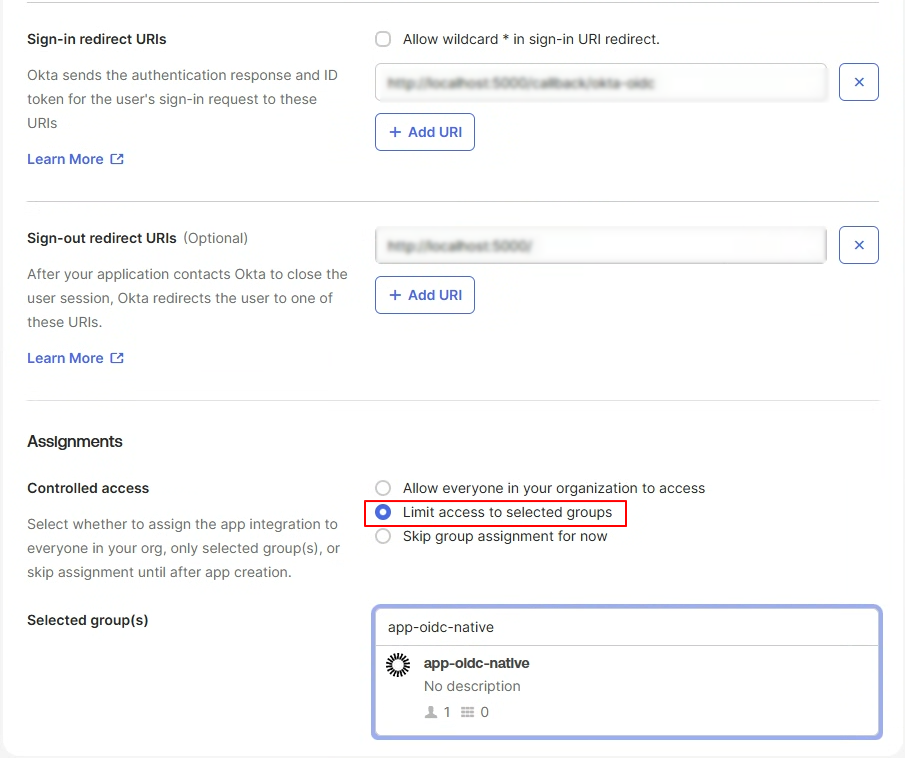 Redirect URI와 Assignments