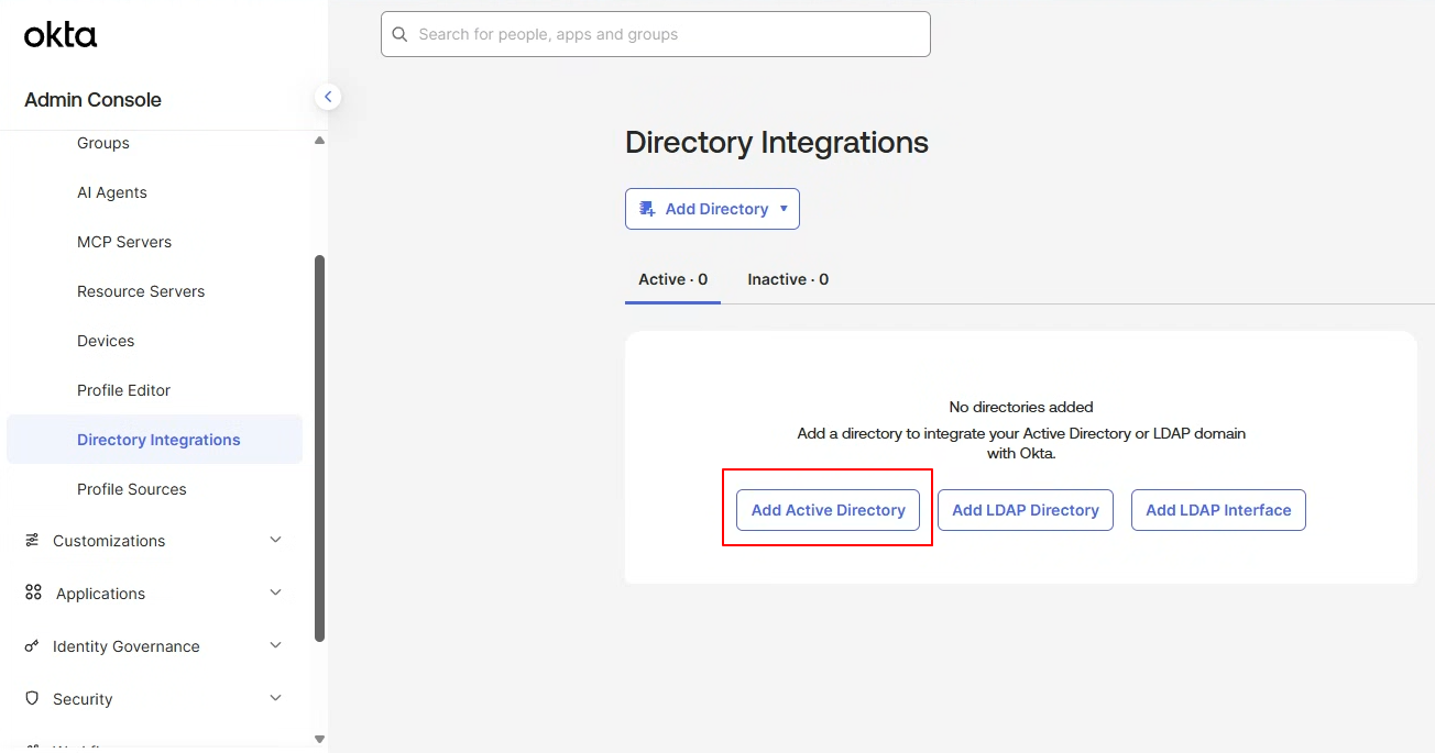 Add Active Directory 선택