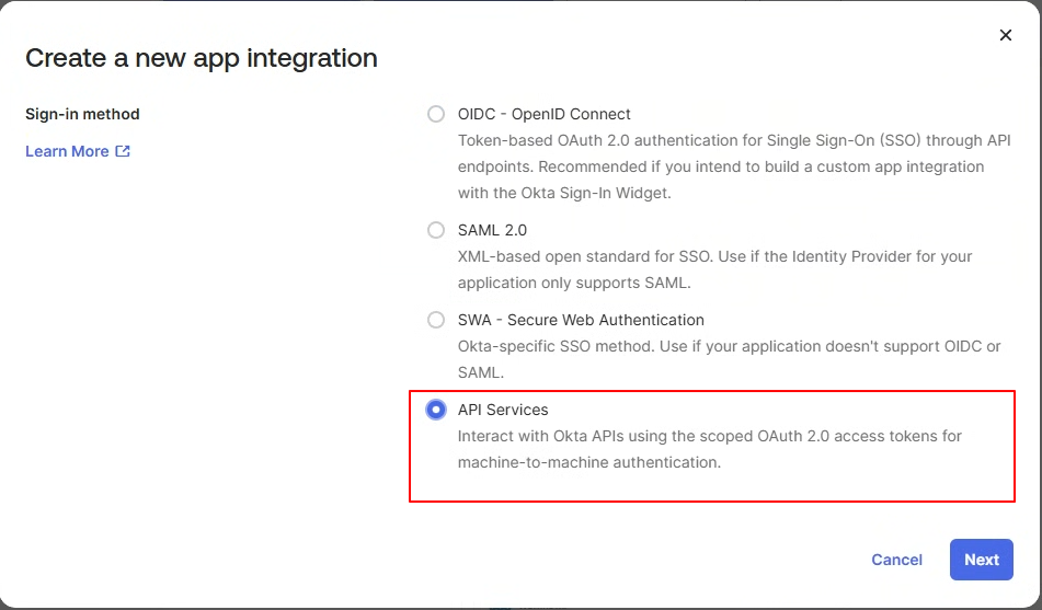 Sign-in method에서 API Services 선택