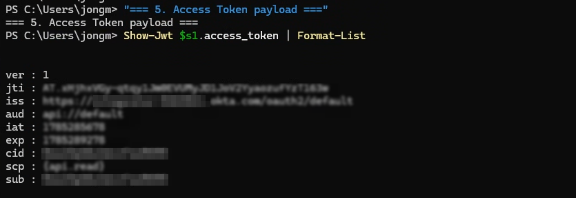 access token payload