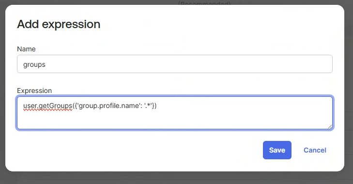 Add expression — groups