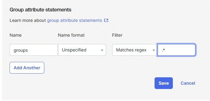Group attribute statements 재설정